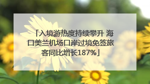 入境游热度持续攀升 海口美兰机场口岸过境免签旅客同比增长187%