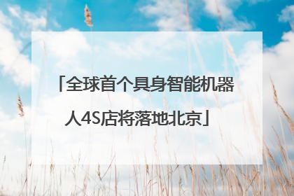 全球首个具身智能机器人4S店将落地北京