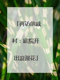 再访前戚村：庭院开出浪漫花