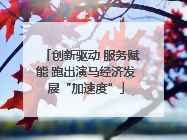 创新驱动 服务赋能 跑出演马经济发展“加速度”
