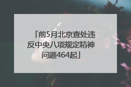 前5月北京查处违反中央八项规定精神问题464起