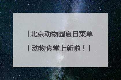 北京动物园夏日菜单丨动物食堂上新啦！