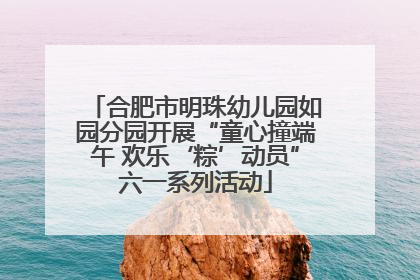 合肥市明珠幼儿园如园分园开展“童心撞端午 欢乐‘粽’动员”六一系列活动