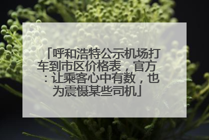 呼和浩特公示机场打车到市区价格表，官方：让乘客心中有数，也为震慑某些司机