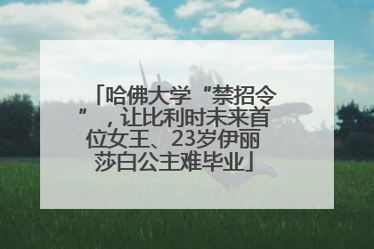 哈佛大学“禁招令”，让比利时未来首位女王、23岁伊丽莎白公主难毕业