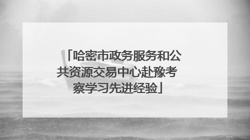 哈密市政务服务和公共资源交易中心赴豫考察学习先进经验