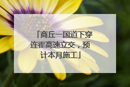 商丘一国道下穿连霍高速立交，预计本月施工