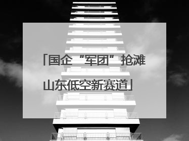 国企“军团”抢滩山东低空新赛道