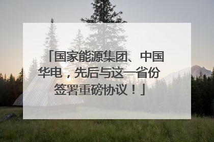 国家能源集团、中国华电，先后与这一省份签署重磅协议！