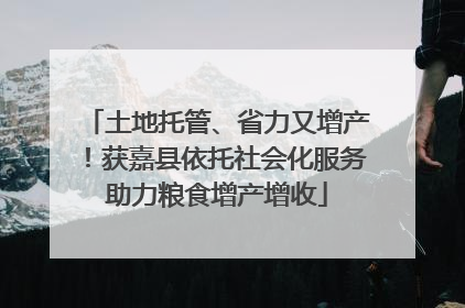土地托管、省力又增产！获嘉县依托社会化服务助力粮食增产增收