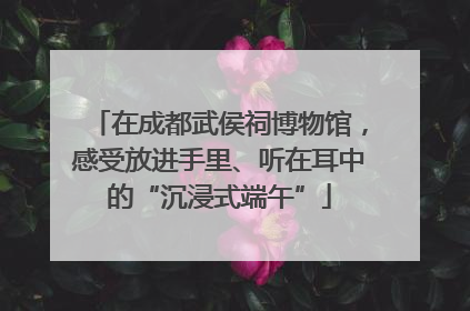 在成都武侯祠博物馆，感受放进手里、听在耳中的“沉浸式端午”