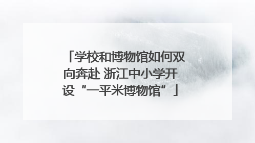 学校和博物馆如何双向奔赴 浙江中小学开设“一平米博物馆”