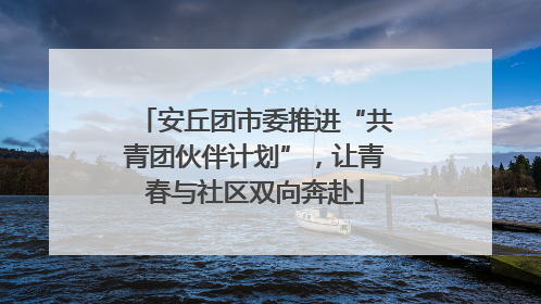 安丘团市委推进“共青团伙伴计划”，让青春与社区双向奔赴