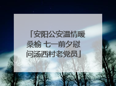 安阳公安温情暖桑榆 七一前夕慰问汤西村老党员