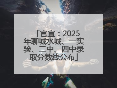 官宣：2025年聊城水城、一实验、二中、四中录取分数线公布