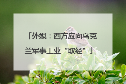 外媒：西方应向乌克兰军事工业“取经”