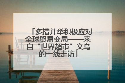 多措并举积极应对全球贸易变局——来自“世界超市”义乌的一线走访
