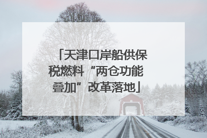 天津口岸船供保税燃料“两仓功能叠加”改革落地