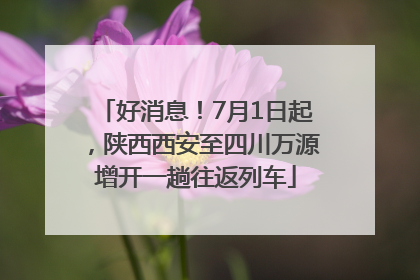 好消息！7月1日起，陕西西安至四川万源增开一趟往返列车