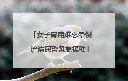 女子胃痛难忍晕倒 浐灞民警紧急援助