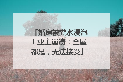 婚房被粪水浸泡！业主崩溃：全屋都是，无法接受