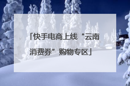 快手电商上线“云南消费券”购物专区
