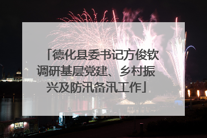 德化县委书记方俊钦调研基层党建、乡村振兴及防汛备汛工作