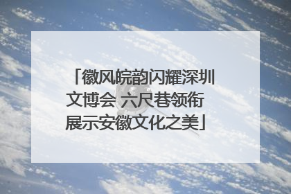 徽风皖韵闪耀深圳文博会 六尺巷领衔展示安徽文化之美