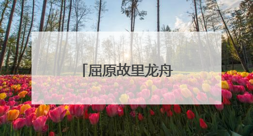 屈原故里龙舟竞渡迎端午