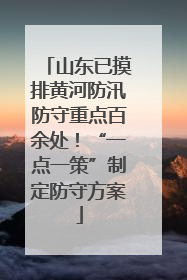 山东已摸排黄河防汛防守重点百余处！“一点一策”制定防守方案