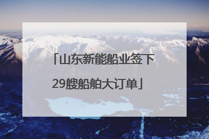 山东新能船业签下29艘船舶大订单