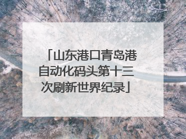 山东港口青岛港自动化码头第十三次刷新世界纪录