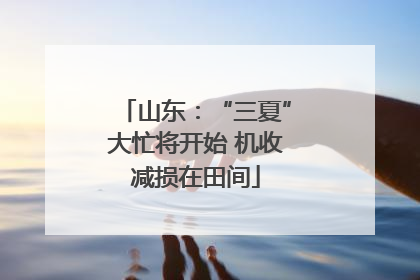 山东：“三夏”大忙将开始 机收减损在田间