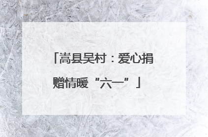 嵩县吴村：爱心捐赠情暖“六一”