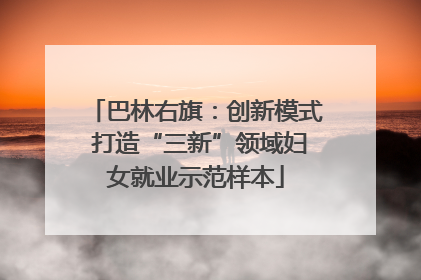 巴林右旗：创新模式 打造“三新”领域妇女就业示范样本