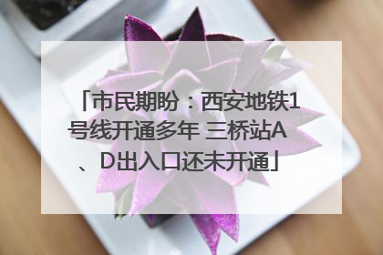 市民期盼：西安地铁1号线开通多年 三桥站A、D出入口还未开通