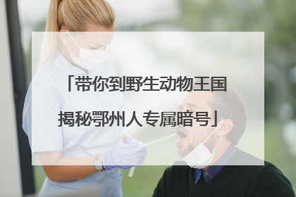 带你到野生动物王国揭秘鄂州人专属暗号