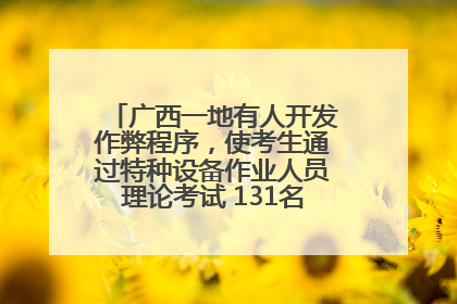 广西一地有人开发作弊程序，使考生通过特种设备作业人员理论考试 131名考生证书被撤销