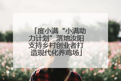 度小满“小满助力计划”落地汝阳支持乡村创业者打造现代化养鸡场