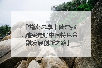 悦读·思享丨陆建强：踏实走好中国特色金融发展创新之路
