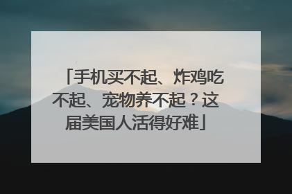 手机买不起、炸鸡吃不起、宠物养不起？这届美国人活得好难