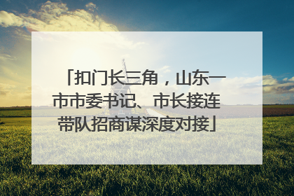 扣门长三角，山东一市市委书记、市长接连带队招商谋深度对接
