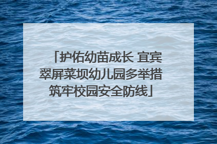 护佑幼苗成长 宜宾翠屏菜坝幼儿园多举措筑牢校园安全防线