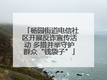 杨园街道电信社区开展反诈宣传活动 多措并举守护群众“钱袋子”