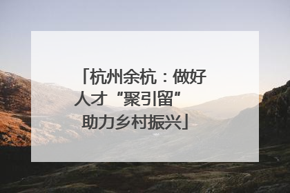 杭州余杭：做好人才“聚引留” 助力乡村振兴