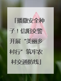 播撒安全种子！信阳交警开展“美丽乡村行”筑牢农村交通防线