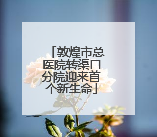 敦煌市总医院转渠口分院迎来首个新生命