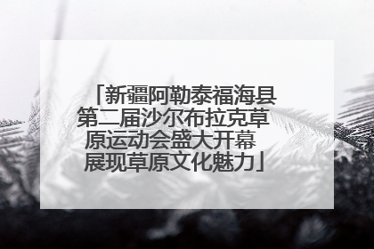 新疆阿勒泰福海县第二届沙尔布拉克草原运动会盛大开幕 展现草原文化魅力