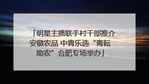 明星主播联手村干部推介安徽农品 中青乐选“青耘助农”合肥专场举办