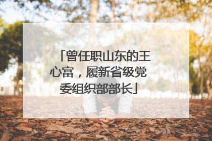 曾任职山东的王心富，履新省级党委组织部部长